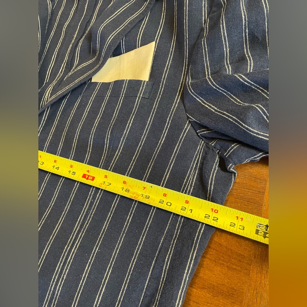 Cremeiux Linen-Blend Striped Blazer Peacoat Blue,size 38/L, Northwest NWT - Picture 11 of 16